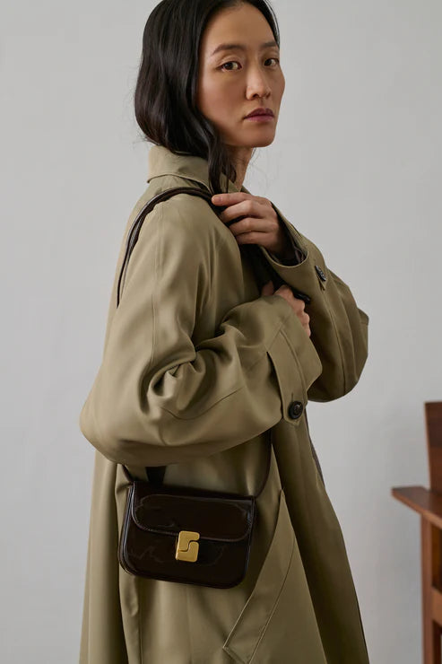 Sac Bell Very Mini Vernis Marron Foncé - Soeur