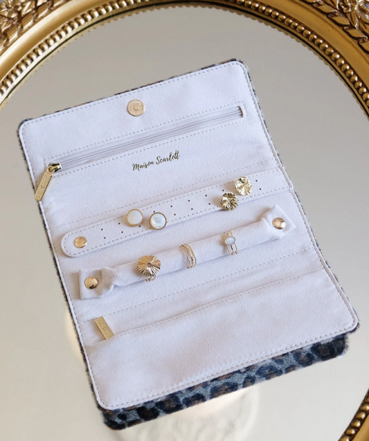 Pochette à bijoux Catherine en léopard - Maison Scarlett