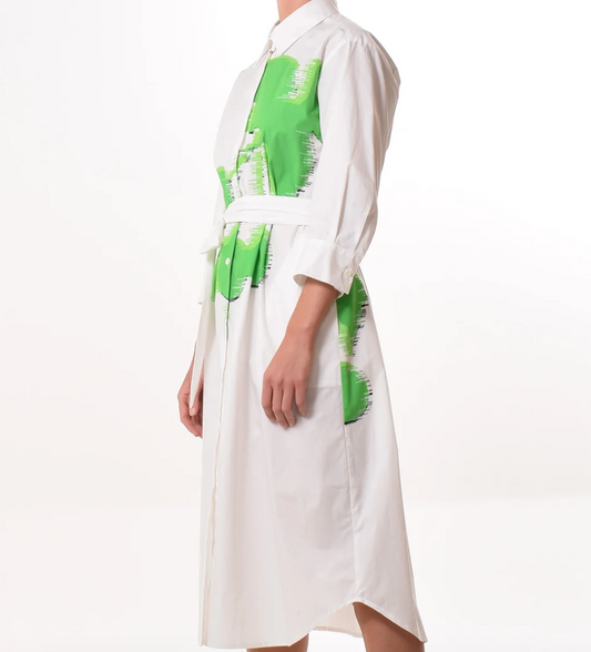 Taba dress in Grass (Fleur du Vent cotton) - Jus In Case