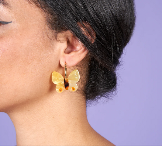 Boucles d'oreilles Papillon Jaune - Coucou Suzette