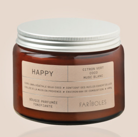 Bougie happy 400g - Fariboles