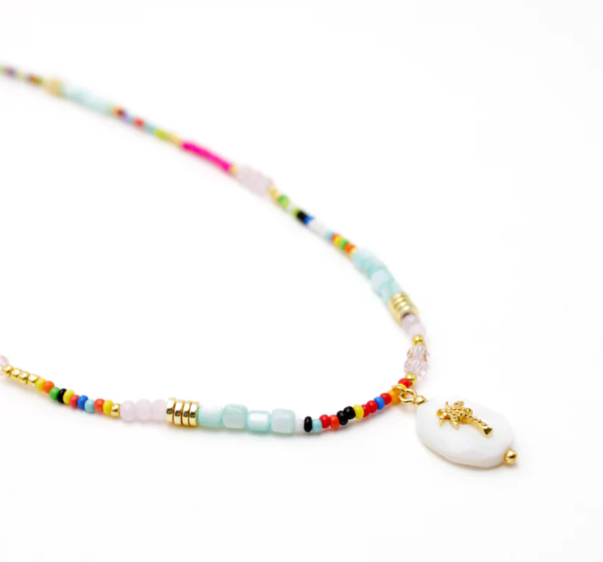 Collier perles palmier Carla - L'Atelier des Dames