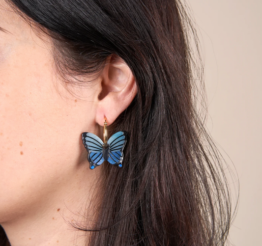 Boucles d'oreilles Papillon Bleu - Coucou Suzette