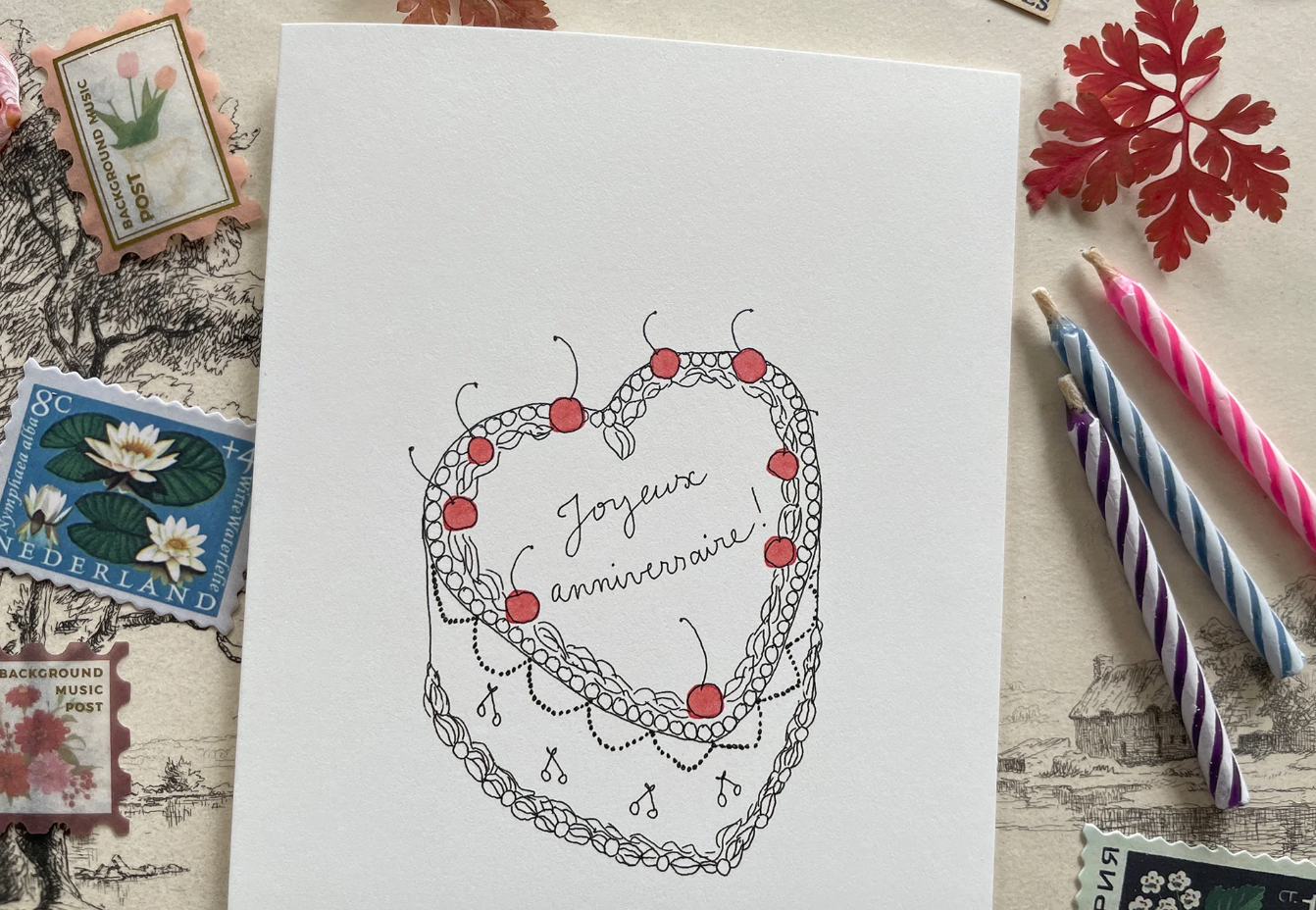 Carte "Joyeux anniversaire !" - Papillonnage