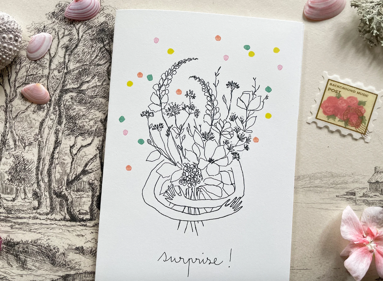 Carte " Surprise " - Papillonnage