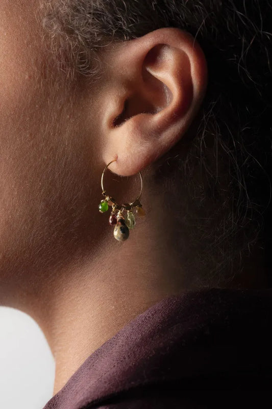 Boucles d'oreilles Diego créoles et goutte - Murielle Perrotti