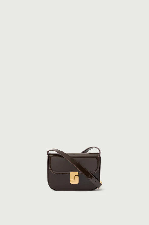 Sac Bell Very Mini Vernis Marron Foncé - Soeur