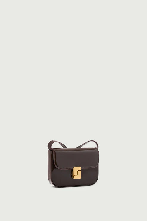 Sac Bell Very Mini Vernis Marron Foncé - Soeur