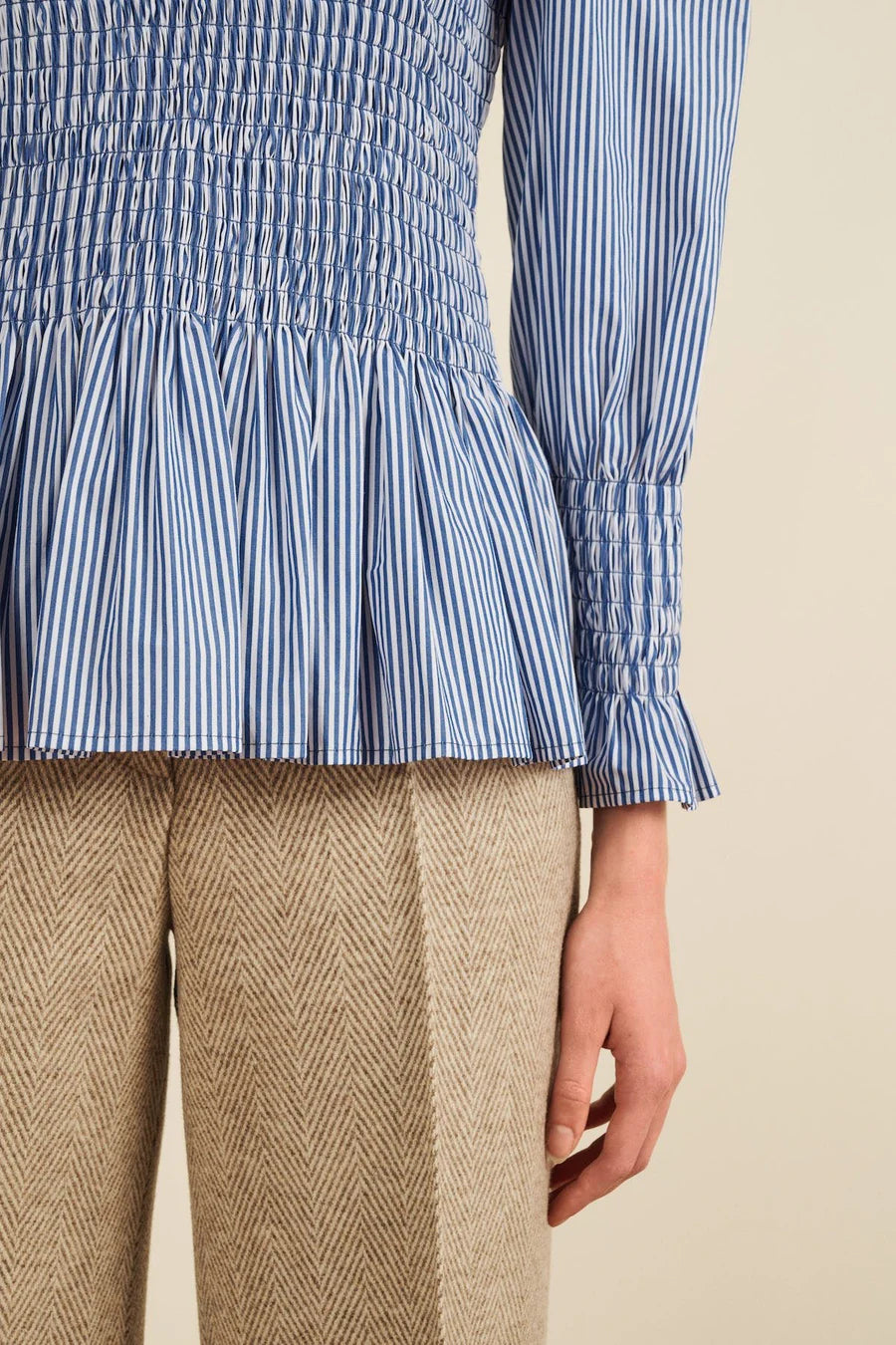 Chemise Aleria Rayures bleu marine - Maria de la Orden