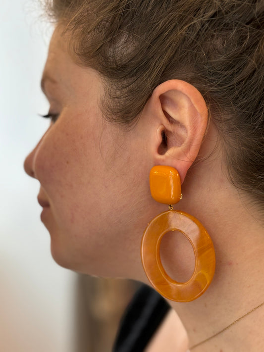 Boucles d'oreilles orange - Francine Bramli