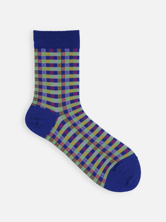 Mi-chaussettes Carreaux Madras Colorés - Tabio