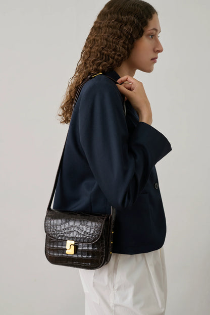 Sac Bellissima Mini Marron Foncé Croco - Soeur