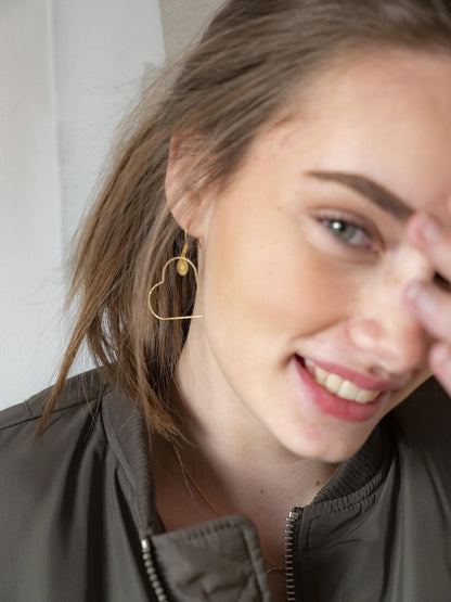 Boucles d'oreilles Love asymétriques - Murielle Perrotti