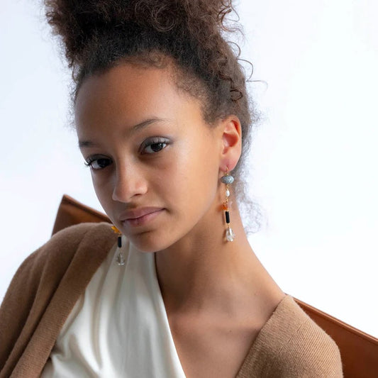Boucles d'oreilles Kitzu pierres semi-précieuses - Murielle Perrotti