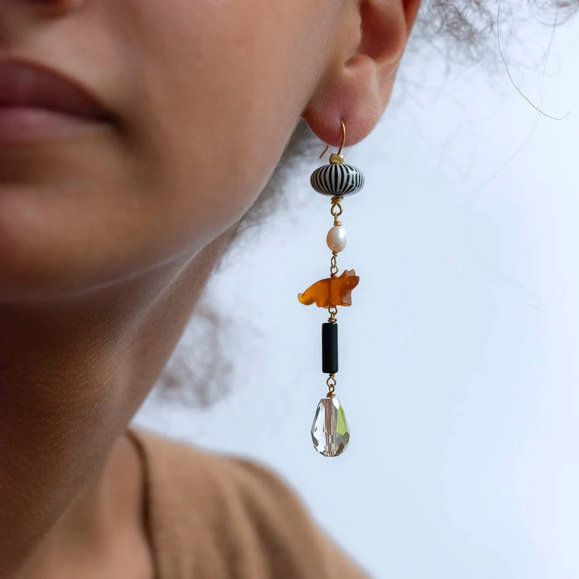 Boucles d'oreilles Kitzu pierres semi-précieuses - Murielle Perrotti