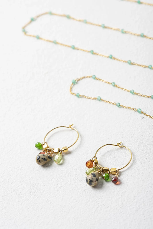 Boucles d'oreilles Diego créoles et goutte - Murielle Perrotti