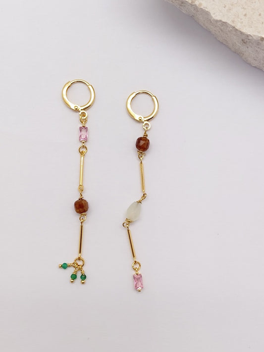 Boucles d'oreilles Fiti serpentine 3 rangs - Murielle Perrotti