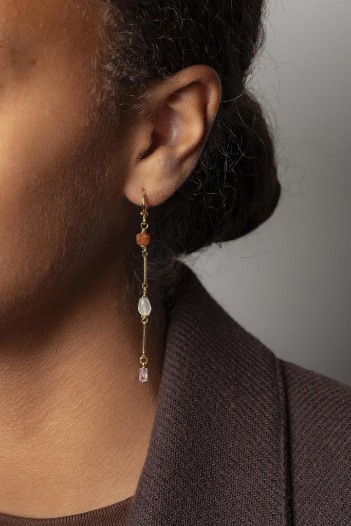 Boucles d'oreilles Fiti serpentine 3 rangs - Murielle Perrotti