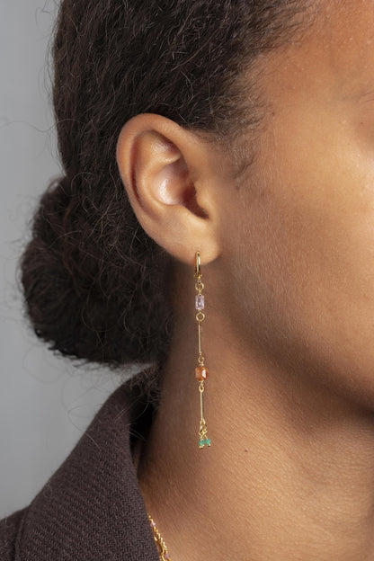 Boucles d'oreilles Fiti serpentine 3 rangs - Murielle Perrotti