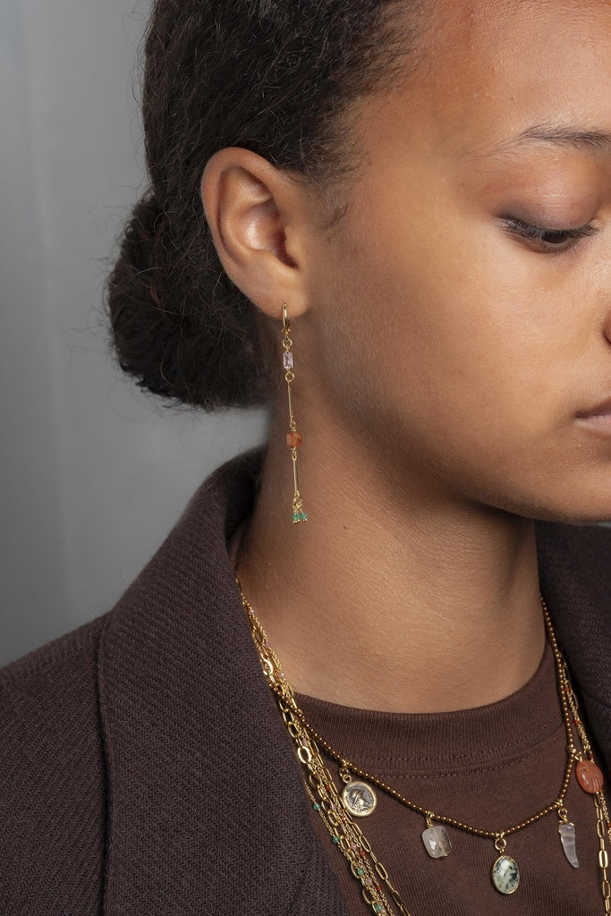 Boucles d'oreilles Fiti serpentine 3 rangs - Murielle Perrotti