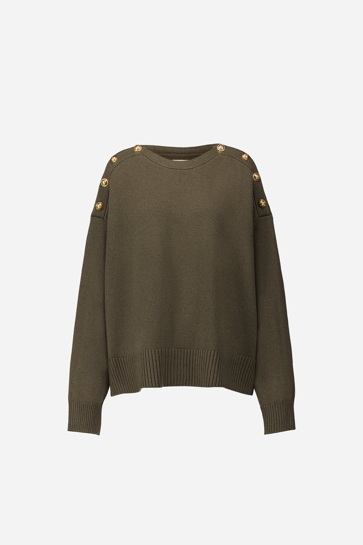 Pull Cabanon en Laine Kaki - Laurence Bras