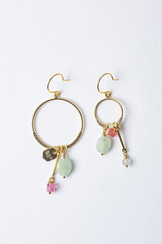 Boucles d'oreilles Uma anneaux asymétriques - Murielle Perrotti