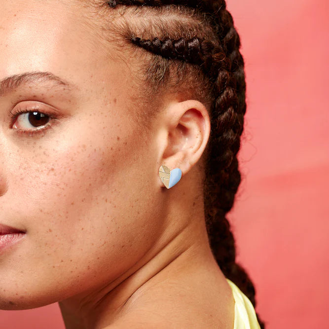 Boucles d'oreille Bi-Matière Coeur - Nadja Carlotti