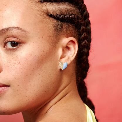 Boucles d'oreille Bi-Matière Coeur - Nadja Carlotti
