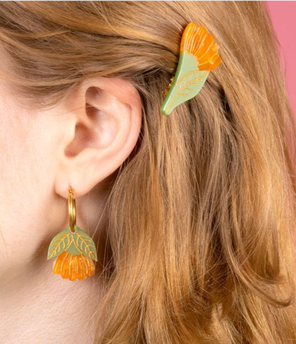 Boucles d'oreilles fleur Calendula - Coucou Suzette