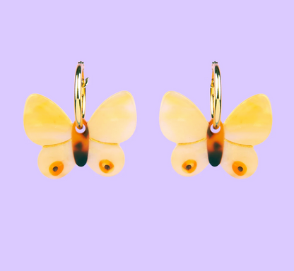 Boucles d'oreilles Papillon Jaune - Coucou Suzette