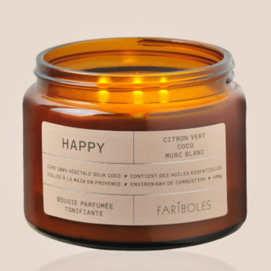 Bougie happy 400g - Fariboles