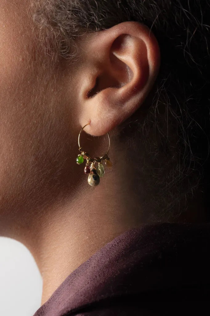 Boucles d'oreilles Diego créoles et goutte - Murielle Perrotti