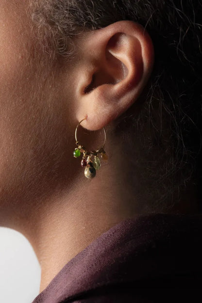 Boucles d'oreilles Diego créoles et goutte - Murielle Perrotti
