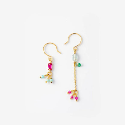 Boucles d'oreilles apatite, amazonite & zircon - Murielle Perrotti