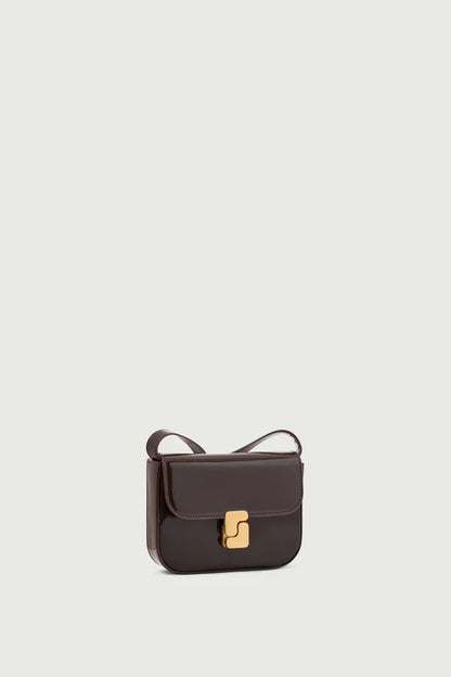 Sac Bell Very Mini Vernis Marron Foncé - Soeur