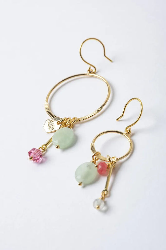 Boucles d'oreilles Uma anneaux asymétriques - Murielle Perrotti