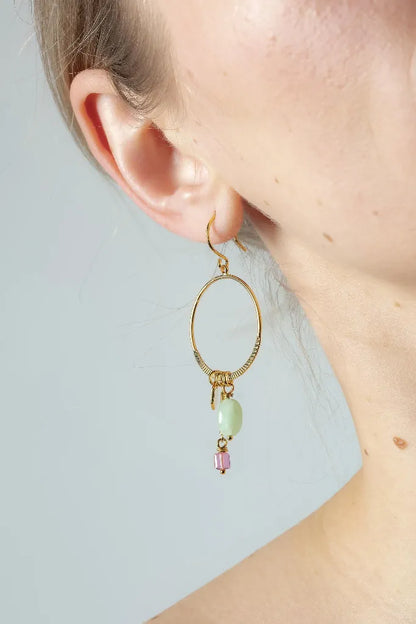 Boucles d'oreilles Uma anneaux asymétriques - Murielle Perrotti