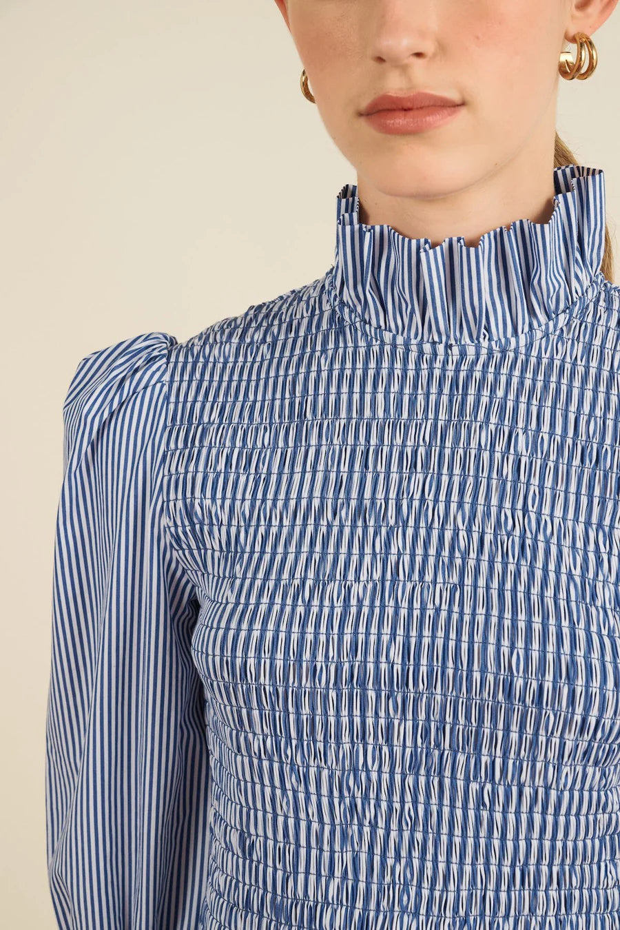 Chemise Aleria Rayures bleu marine - Maria de la Orden