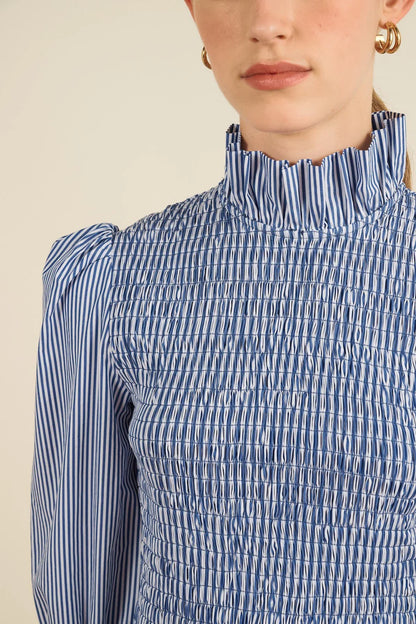 Chemise Aleria Rayures bleu marine - Maria de la Orden