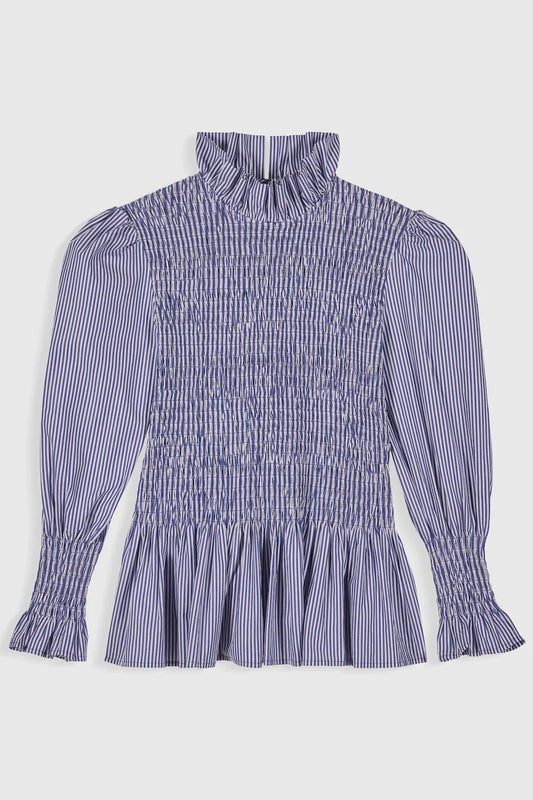 Chemise Aleria Rayures bleu marine - Maria de la Orden