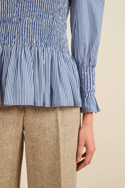 Chemise Aleria Rayures bleu marine - Maria de la Orden