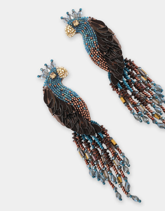 Boucles d'oreille Peacock - Olivia Dar